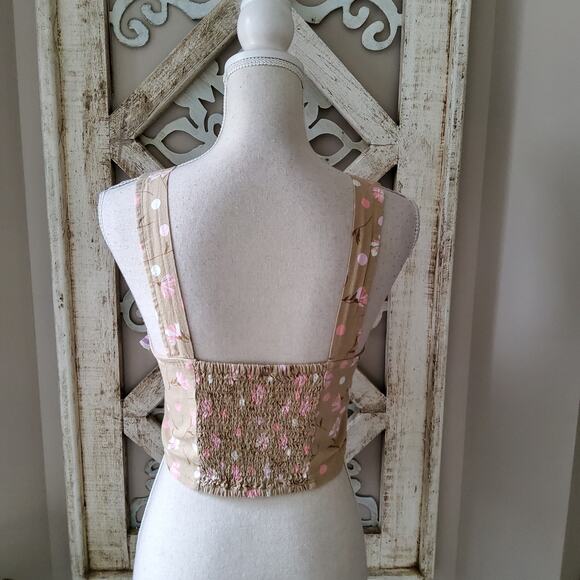 bp Nordstrom Women's Junior Small Button Front Linen Blend Crop Tank Top - Picture 4 of 11